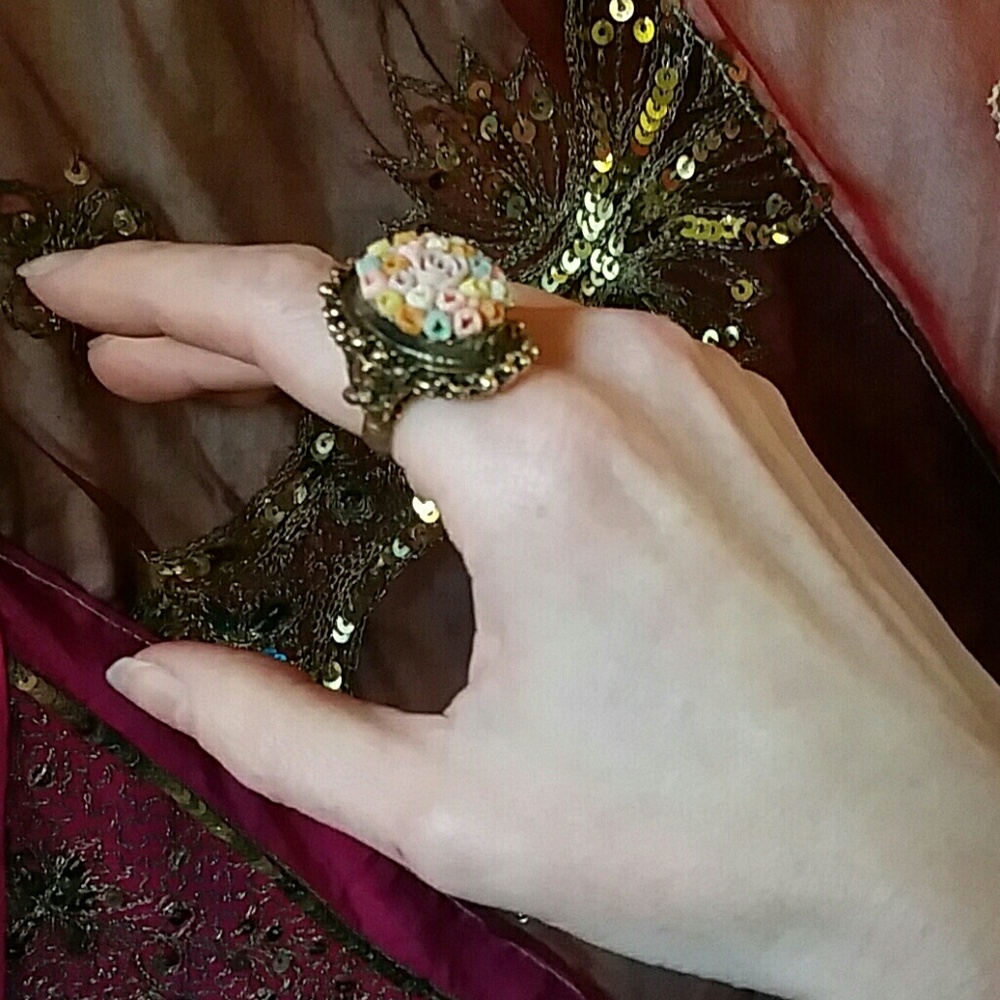 VINTAGE flower bouquet ring 50s / 60s